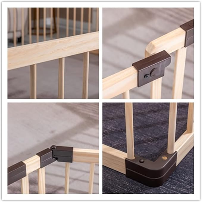 Playpen for Babies and Toddlers, Wooden, Baby Play Pen, Play Fence, Play Yards,Baby Activity Center for Indoor (120x160CM)