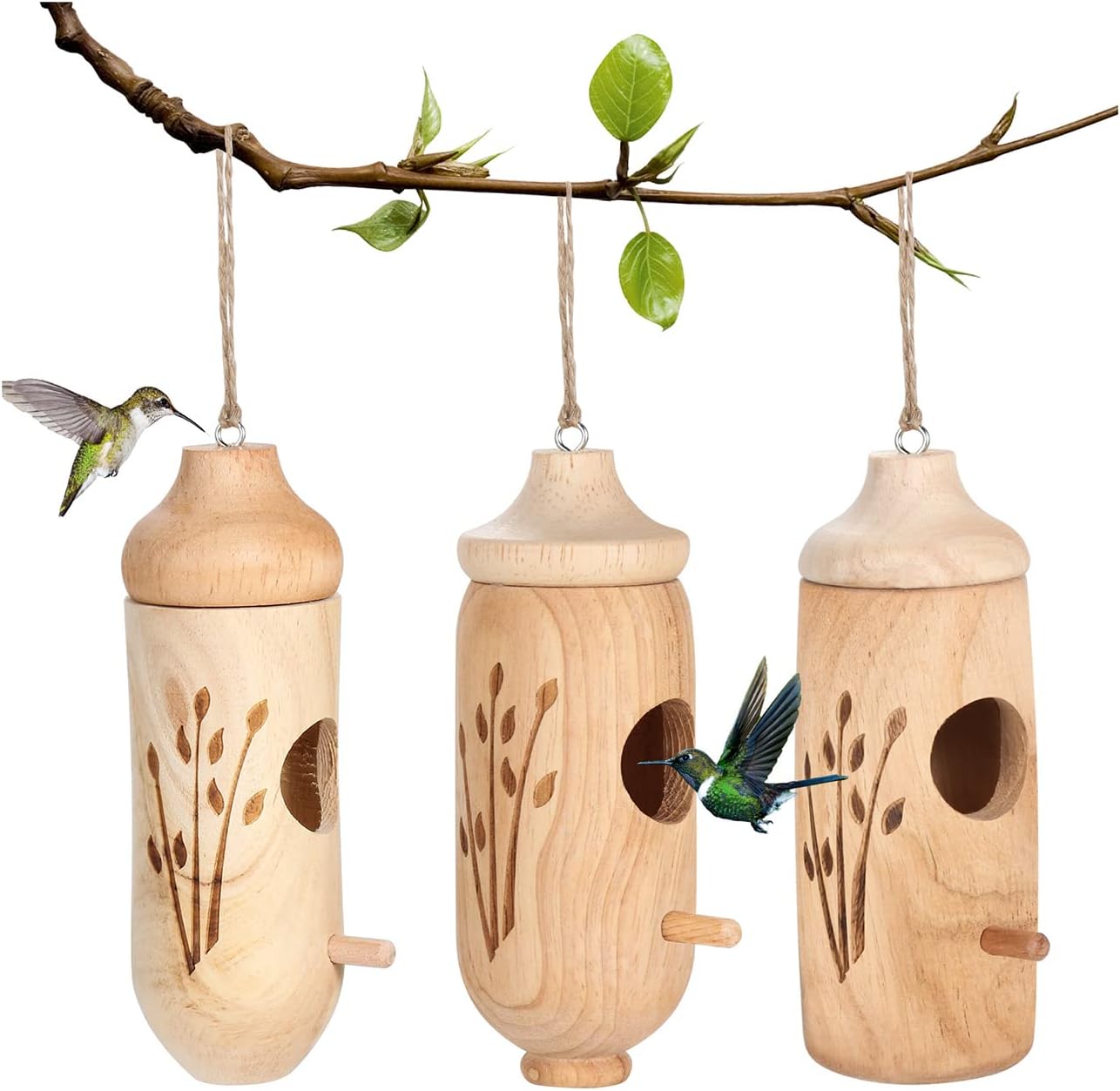 Amazon.com: Hummingbird House for Outside Hanging for Nesting,Wooden ...