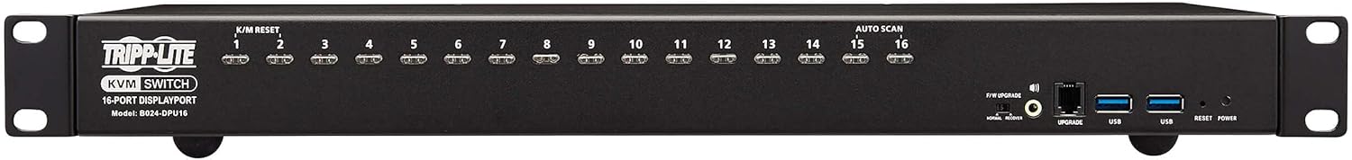 TRIPP LITE 8-Port Steel Rackmount IP KVM Switch with On-Screen Display (B022-U08-IP), Black