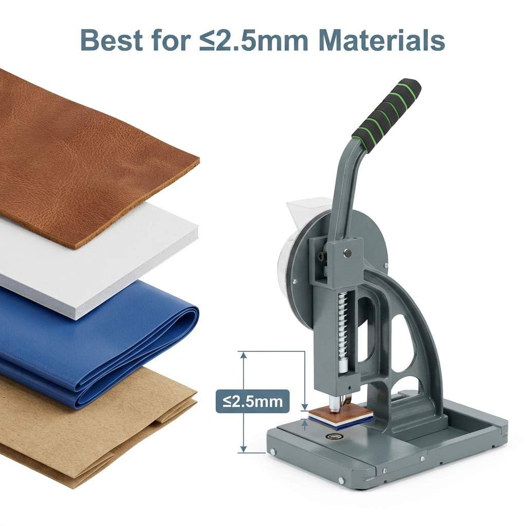QWORK Semi-Automatic Grommet Machine, Heavy Duty Hand Press Eyelet Grommet Machine, Puncher Eyelet Feeding Tool, with 5000PCS 3/8"(10MM) Grommet for Banner, Awning, Poster