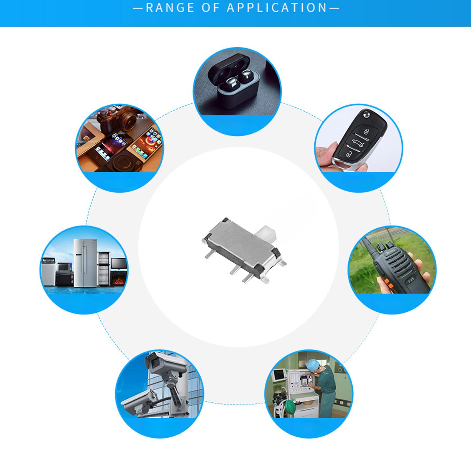 Gikfun Interruptor micro deslizante SMD On/Off 7 pinos para