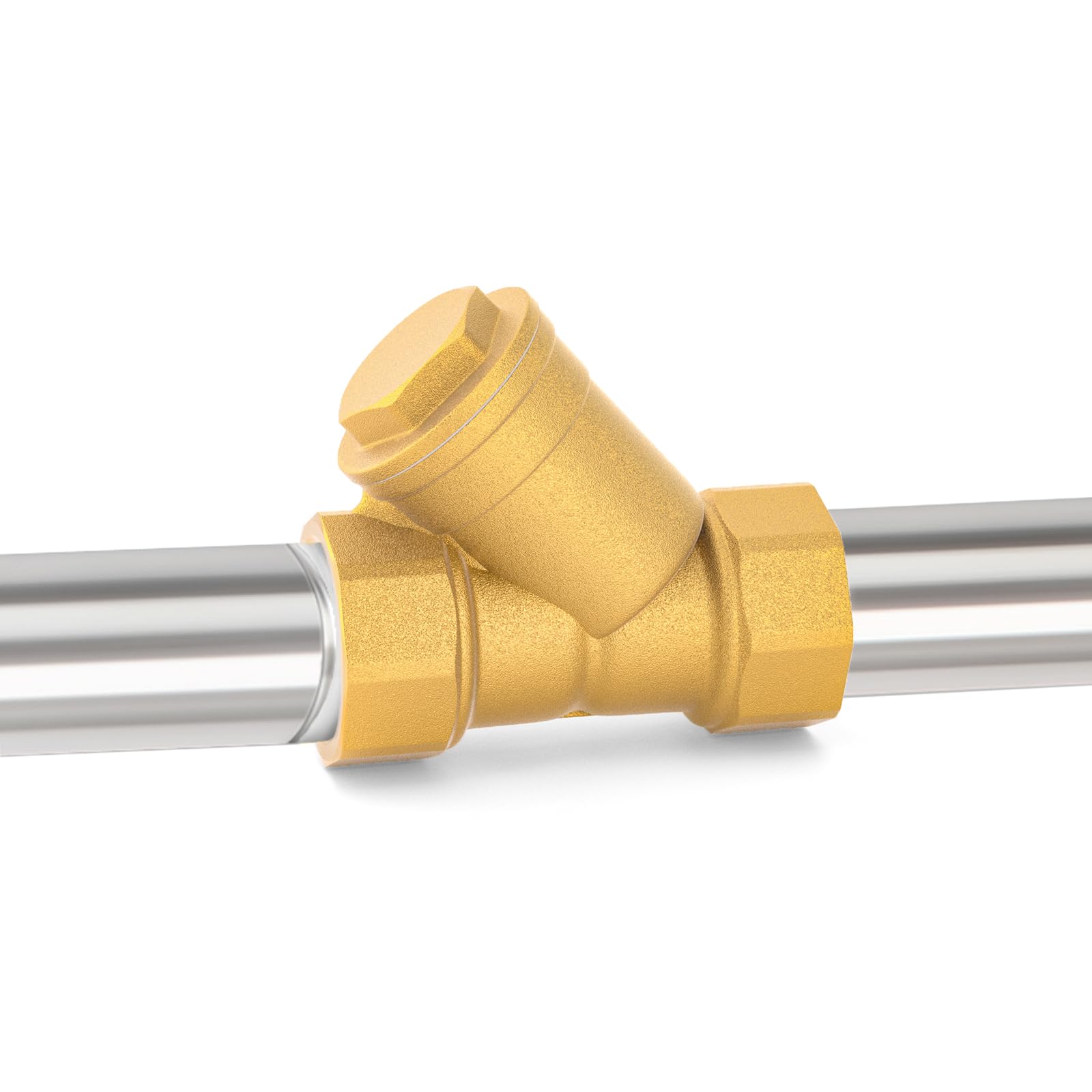 GASHER 2PCS Latón 1" Hembra Y Colador Malla Filtro Válvula para Separación Agua Aceite