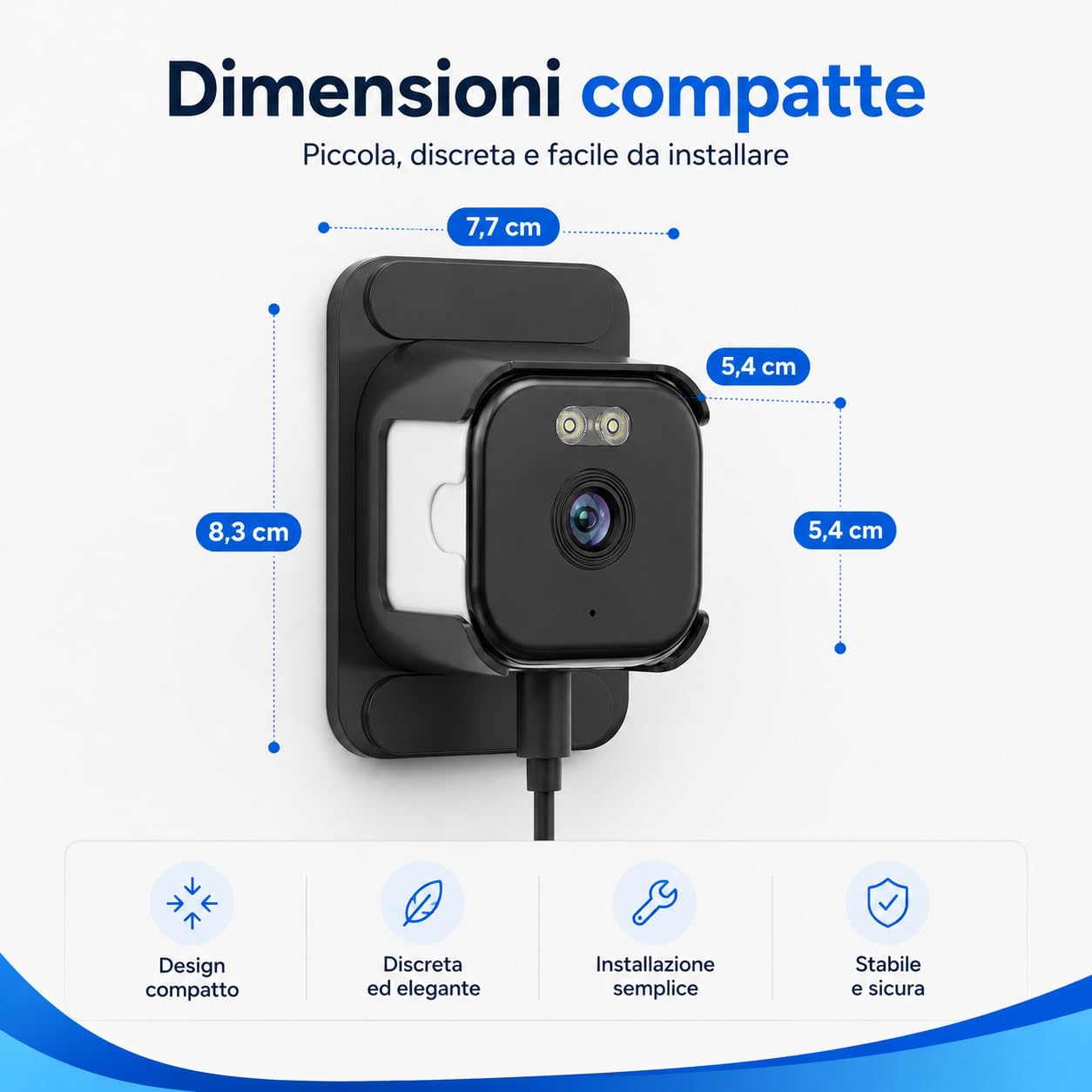 Cámara WiFi HD para ventanas 2K 5G Dual Frequency – Cámara de seguridad de exterior e interior con visión nocturna a color, detección humana AI, interfono de voz y alarma Smartphone