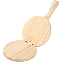 Wooden Tortilla Press with Ergonomic Handle - Manual Tortilla Presser Maker for Flour, Pizza, and Roti - Premium Log Material for Home and Restaurant Use Medium Size