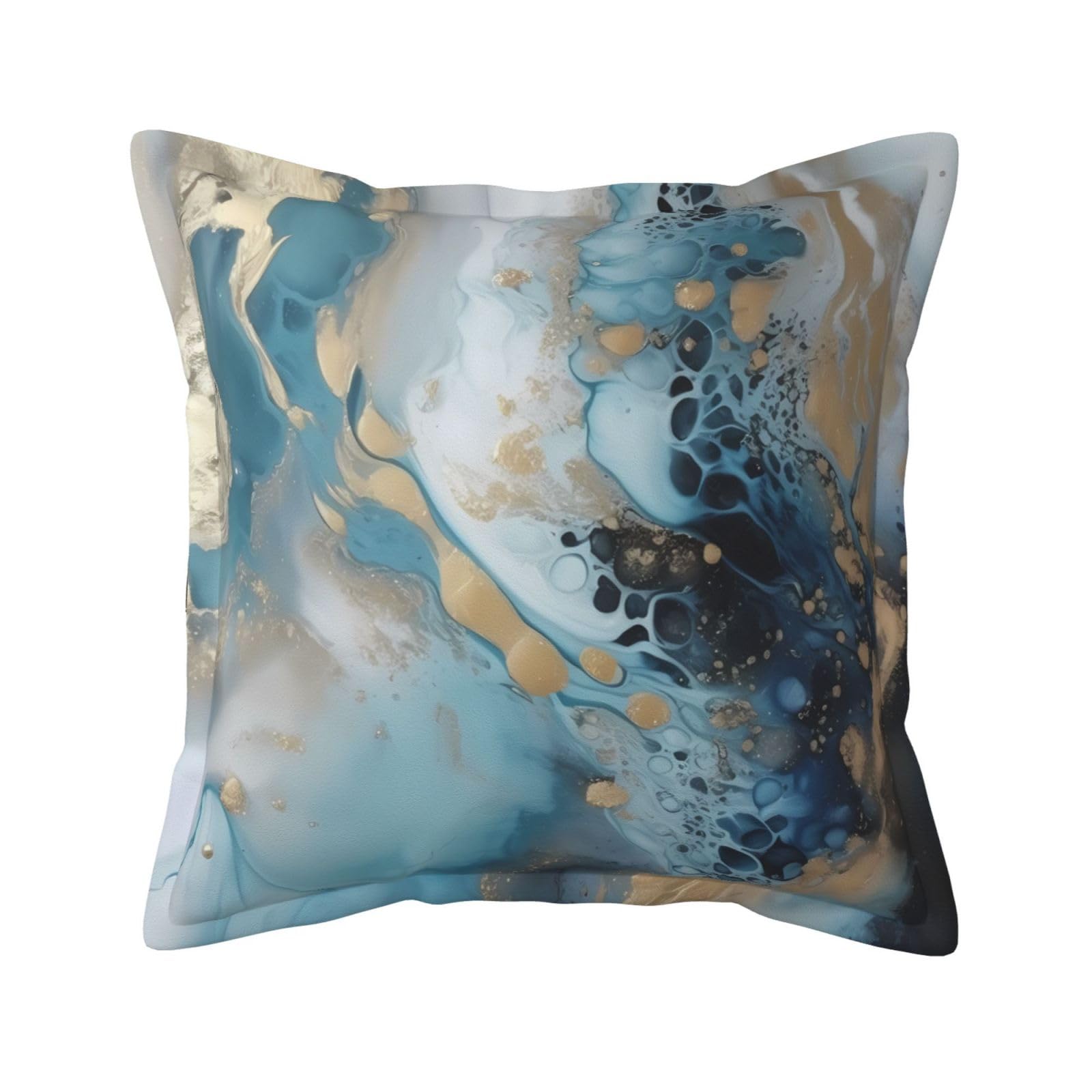 Housse coussin extérieur cuir marbre imperméable poussière 50x50 cm