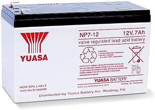 Yuasa Alarm Battery, Security System Battery, UPS Backup Battery, Garage Door Backup Battery, Fire & Emergency Backup Battery NP-12 12V 7Ah