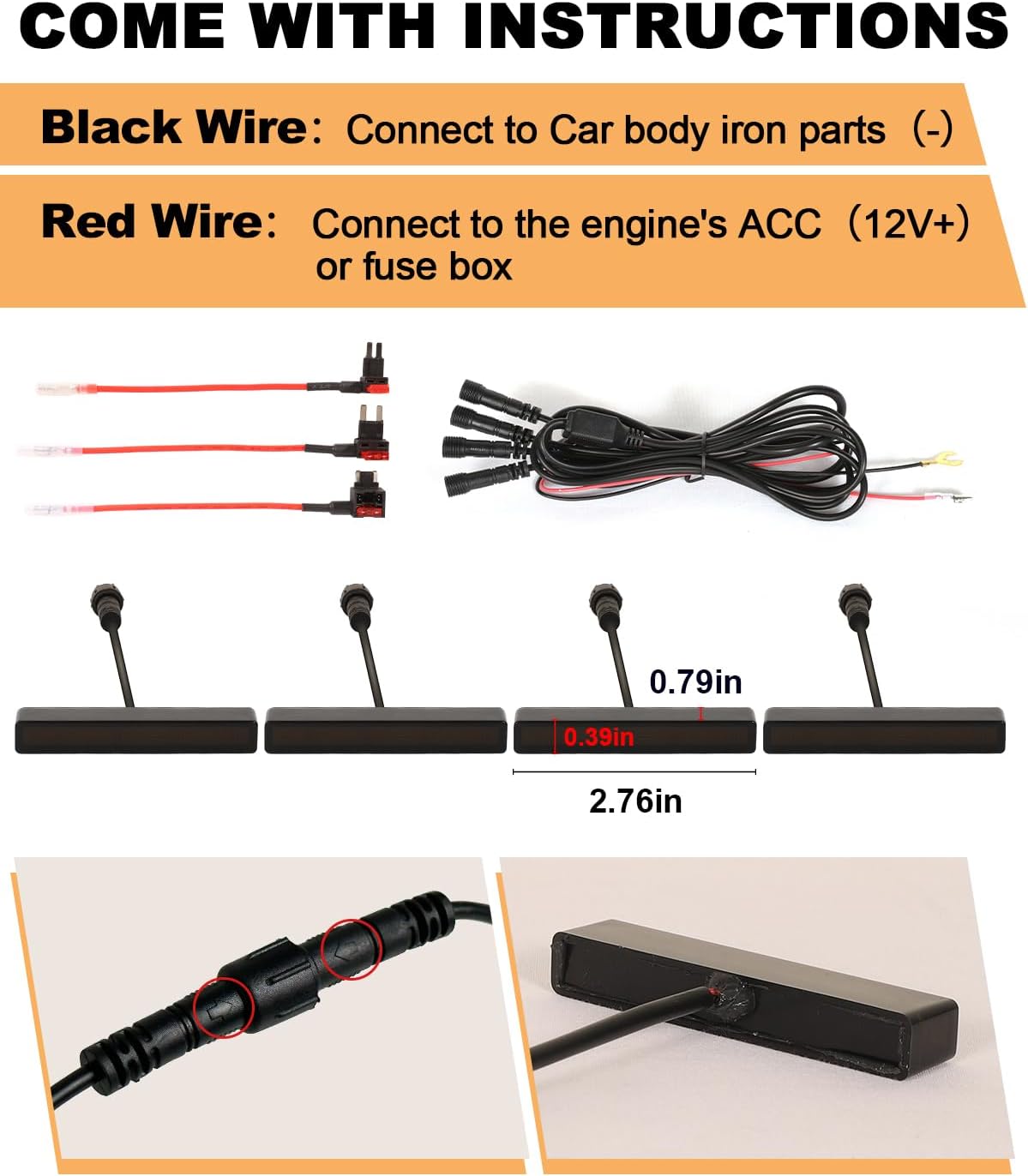 LED Grill Light for 2025 2024 Chevrolet Silverado Raptor Grille Lights Amber Warning Front Bumper Lamp 2019-2023 Silverado Accessories 4Pcs (Yellow)