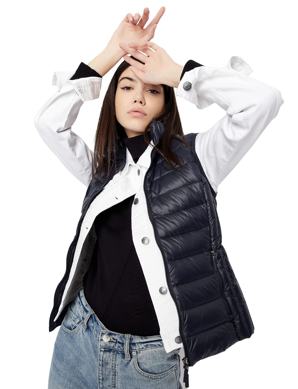 Chaleco plumón Armani Exchange abrigo acolchado sin mangas mujer 7