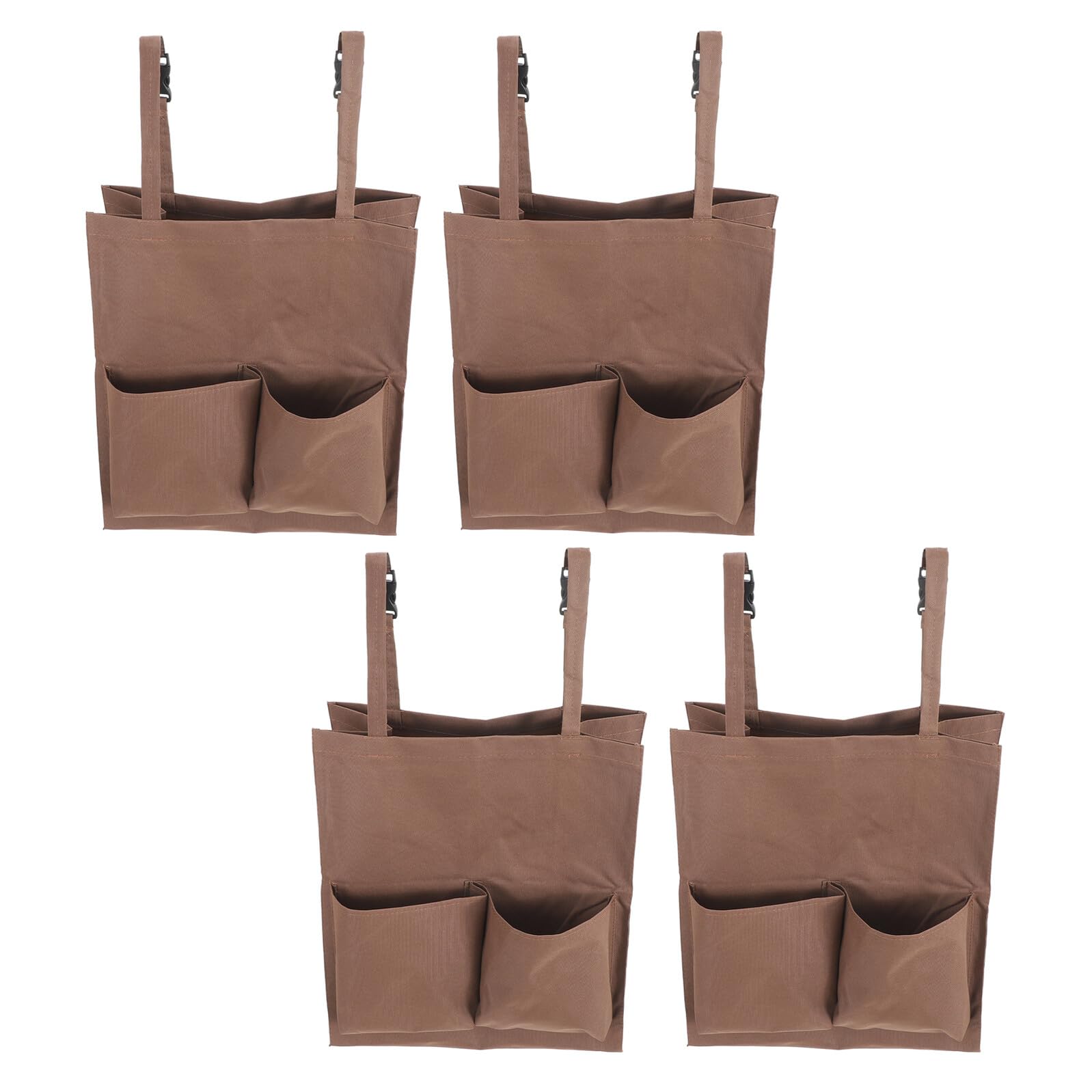 Bolsa Organizadora para Carrito de Limpieza 4 Unidades Color Café con Plástico y Correa Ajustable Gran Capacidad 45X30X19 CM para Almacenamiento Multifuncional en Entornos