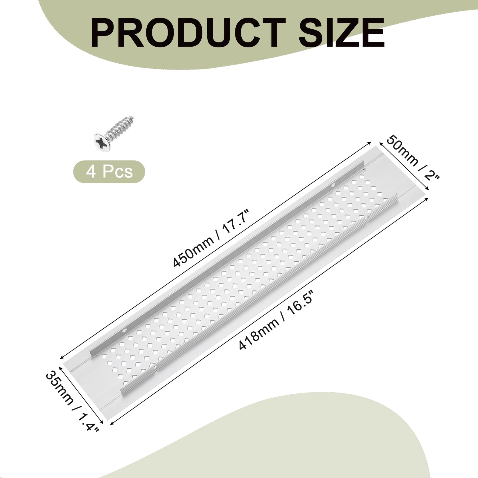 PATIKIL 18 x 2 Inch Door Air Vent Cover - Image 2