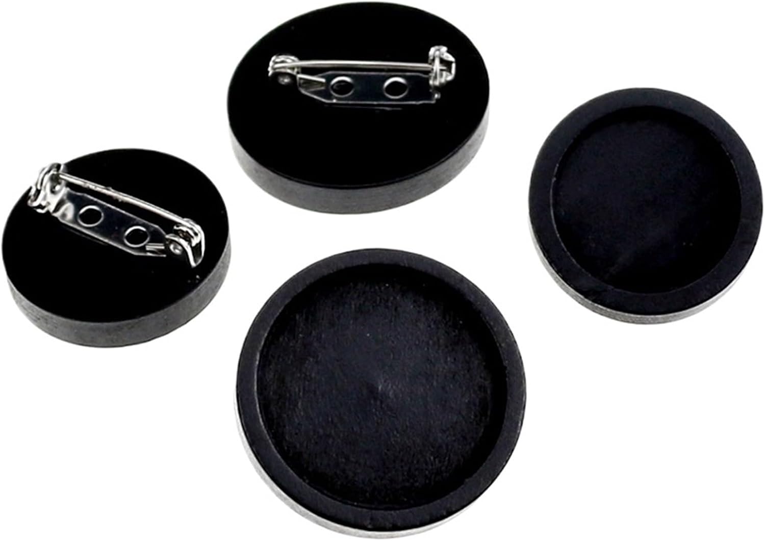 Wooden Brooch Blanks 40pcs Blank Wood Cabochon Brooch Base Fit 20 25mm Dia Round Bezel Tray DIY Brooches Pin Backs for Jewelry Making(Fit 20mm)