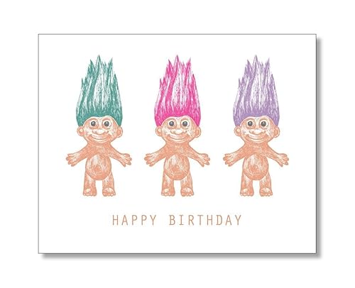 Happy Birthday TROLL DOLL Card