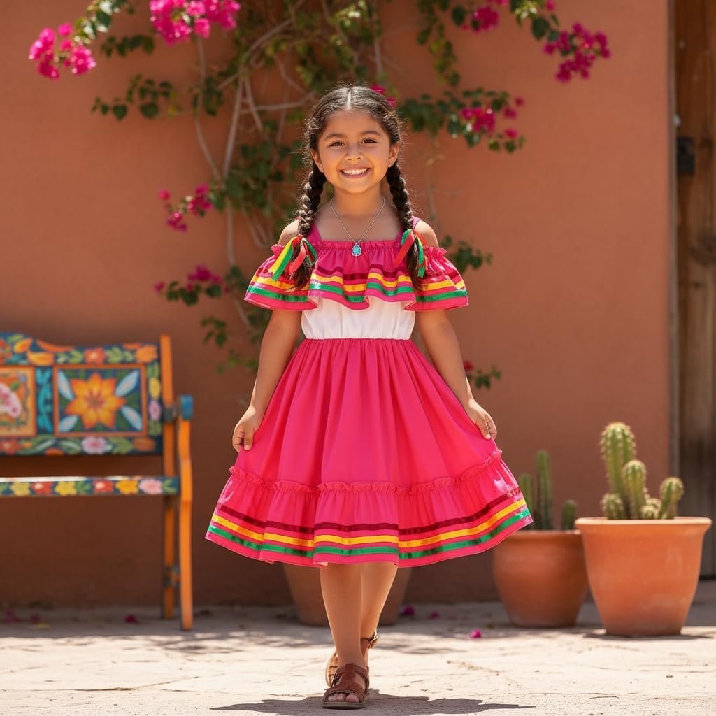 Toddler Girls Mexican Dress Cinco de Mayo Ethnic Dress