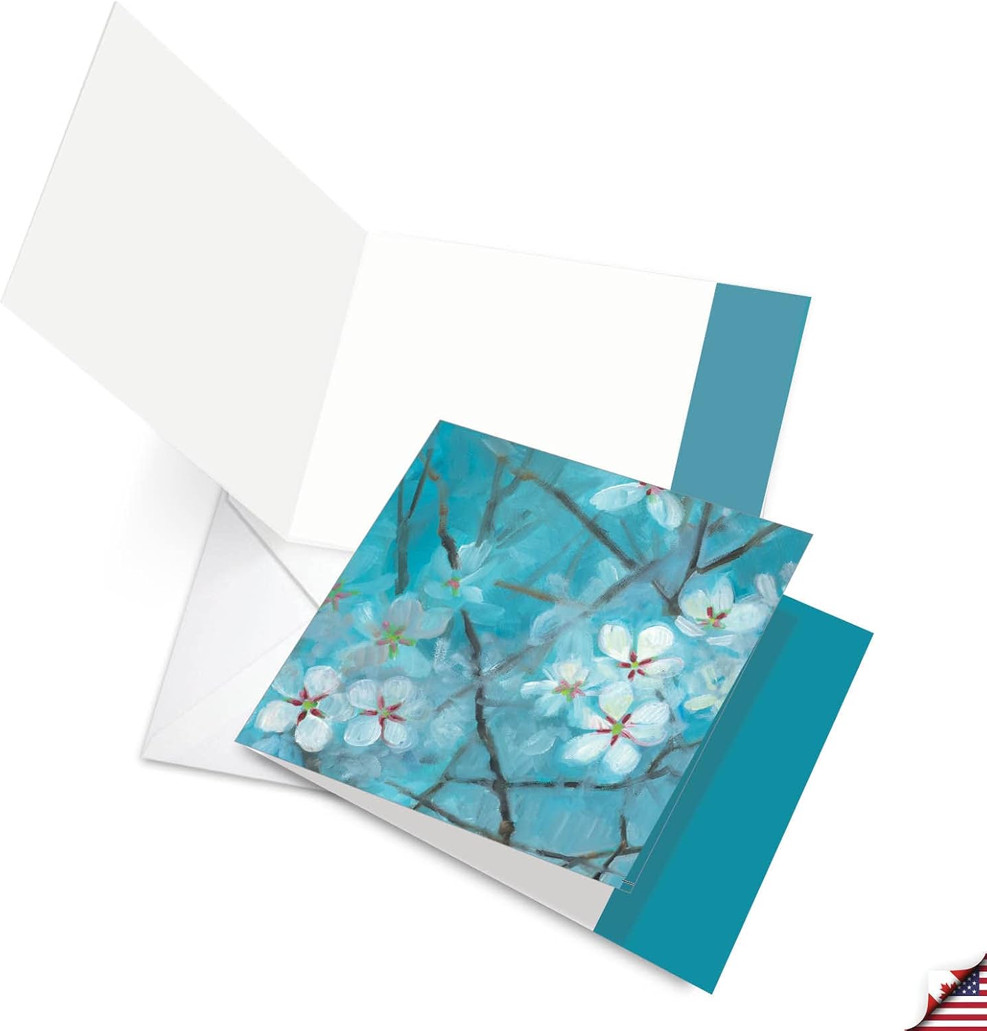 The Best Card Company - 12 Assorted Blank Note Cards (4 x 5.12 Inch) - Boxed All Occasion Notecards Bulk (4 Designs, 3 Each) - Blooming Branches MQ4596OCB-B3x4-NB