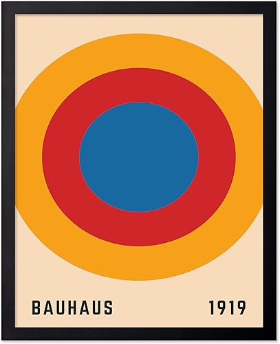 Miniatura 30 de Monem Art Bauhaus Póster – Impresión de sol de California – Arte de círculos arcoíris – Arte geométrico – Arte bohemio chic – Arte moderno de