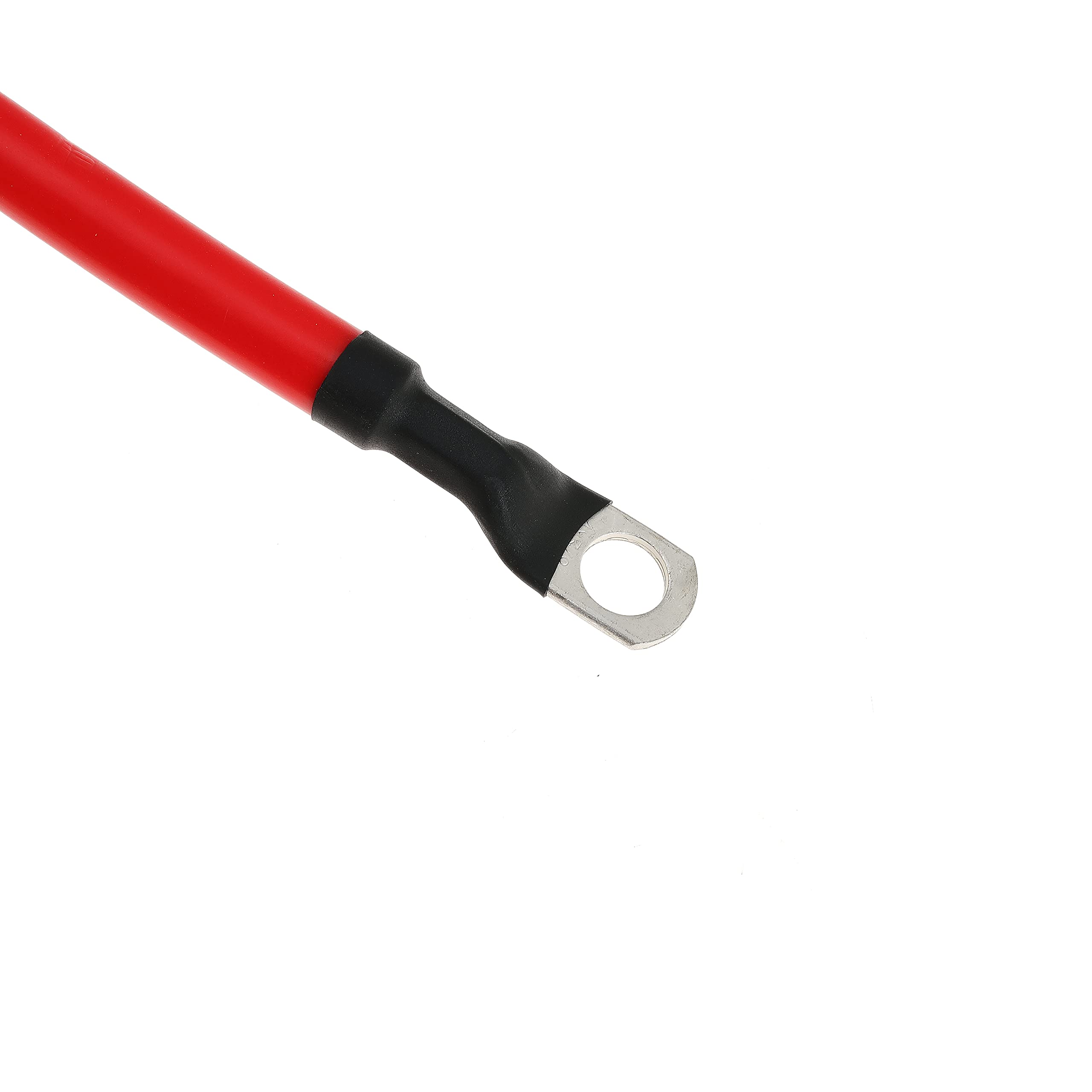 Cavi inverter in rame con calibro 4 AWG, con alette da 0,9 cm su entrambe le estremità, per auto, barca, camper, auto, moto, rosso e nero (0,9 m)