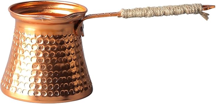 Turkish Coffee Pot Copper Greek Arabic Coffee Pot Stove Top Tea Maker Coffee Heating Melt Milk Pot Butter Warmer With Handle 300ml
