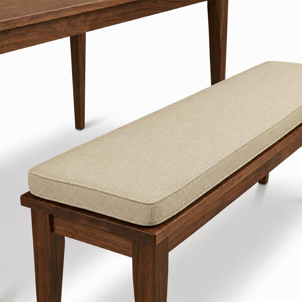 AEHO Cuscino per Panca in Lino, Schiuma 5cm Cuscino Lungo per Veranda, Pratico Cuscino Mobili Interni E Copri Seduta Divano per Soggiorno Elegante,Beige,80x40x5cm