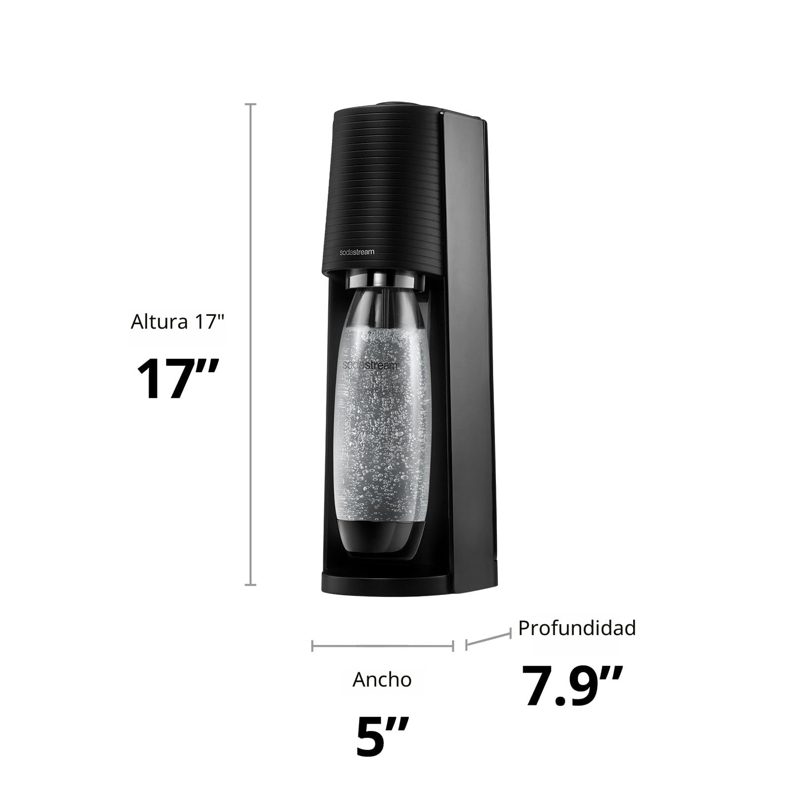 SodaStream Terra - Máquina de agua con gas (negro) con botella de CO2 y DWS