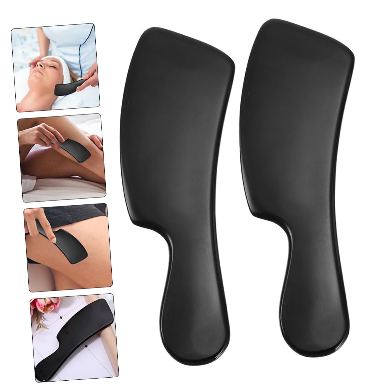 Healeved Strumento Gua Sha in Corno di Bue, 2 Pezzi, Piastra per Raschiatura Manuale, per Massaggio Cervicale e Schiena, Comodo e Leviga la Pelle