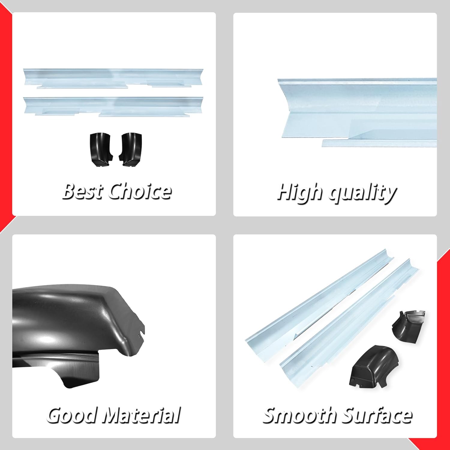 Crew Cab Outer Rocker Panel and Cab Corner Compatible with 2007-2013 Chevy Silverado GMC Sierra 4 Door