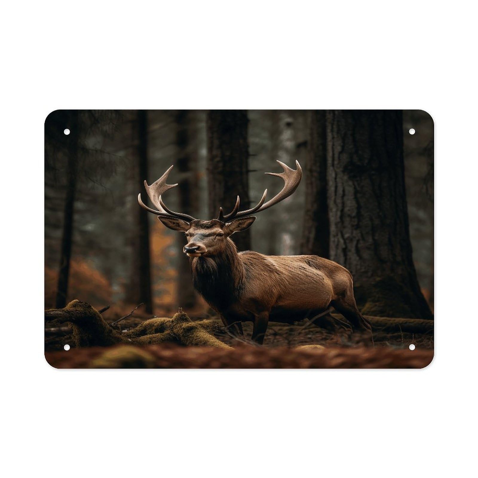 Fodpand Style Elk In The Grove Wall Art Metal Signs Tin Sign