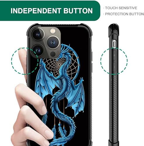 Miniatura 4 de CARLOCA Funda compatible con iPhone 13 Pro, diseño gráfico de Dragon Dream Catcher Identity, a prueba de golpes, antiarañazos, de acrílico duro para