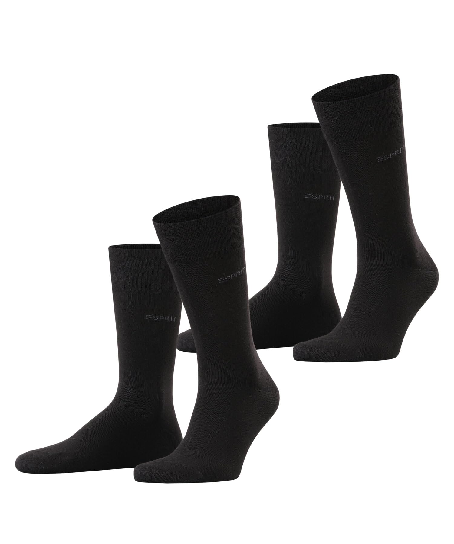 Esprit Men's Black 3000 Basic Easy Multipack M So Cotton Plain 2 Pairs Socks, 5.5-8