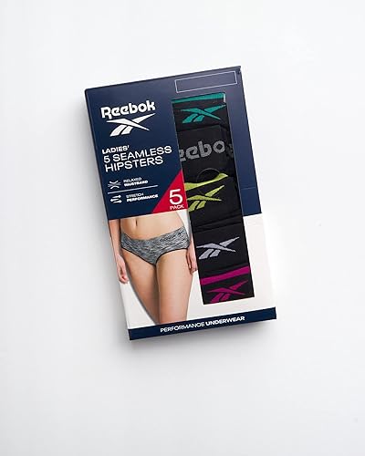 Miniatura 2 de Reebok Womens Underwear 5 Pack Seamless Hipster Briefs (S-XL)