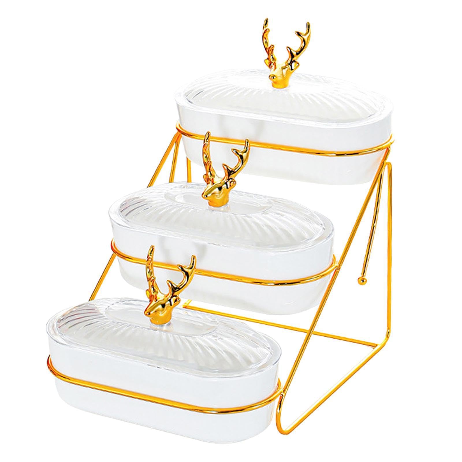 Yixannx White Dried Fruit Platter Snack Plates Serving Tray For Creative Multi Layer Stylish Home Decor Snack Dishes Appetizer Serving Tray Bar Container Etc. Multi, 3 Layer