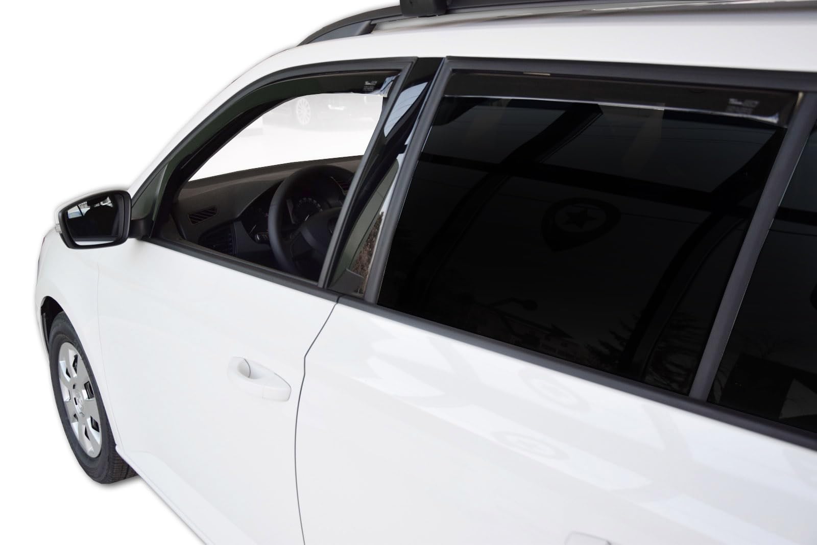 J&J AUTOMOTIVE Deflettori d'Aria per Skoda Fabia 3 5-Porte Berlina/Wagon 2014-2021, Set da 4 Pezzi, Nero Fumé Oscurato Heko
