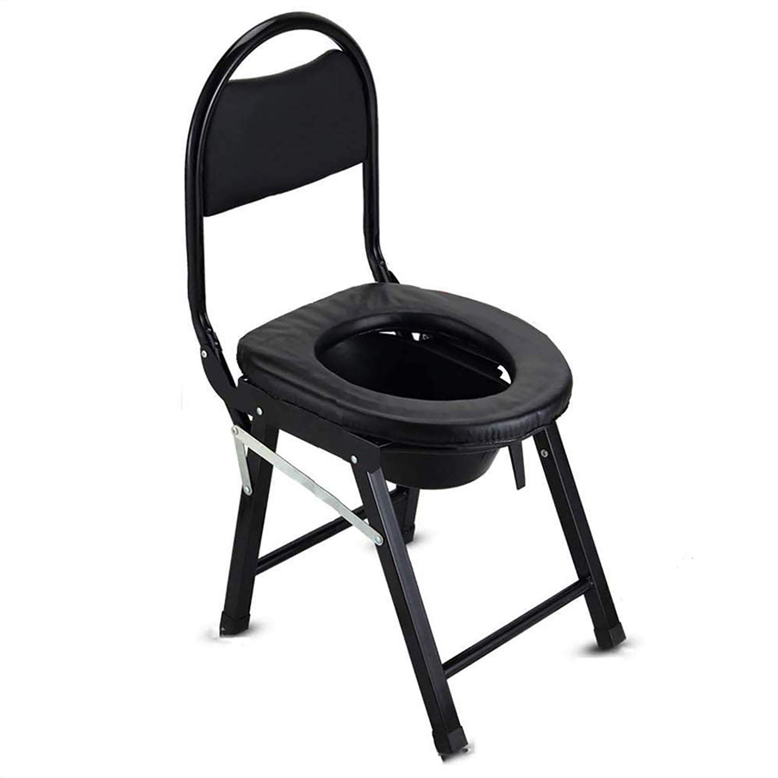 Commode Chair, Foldable Bedside Commode Chair With Extra Wide Ergonomic Seat, for Disabled People Pregnant Women Safety Shower Chair