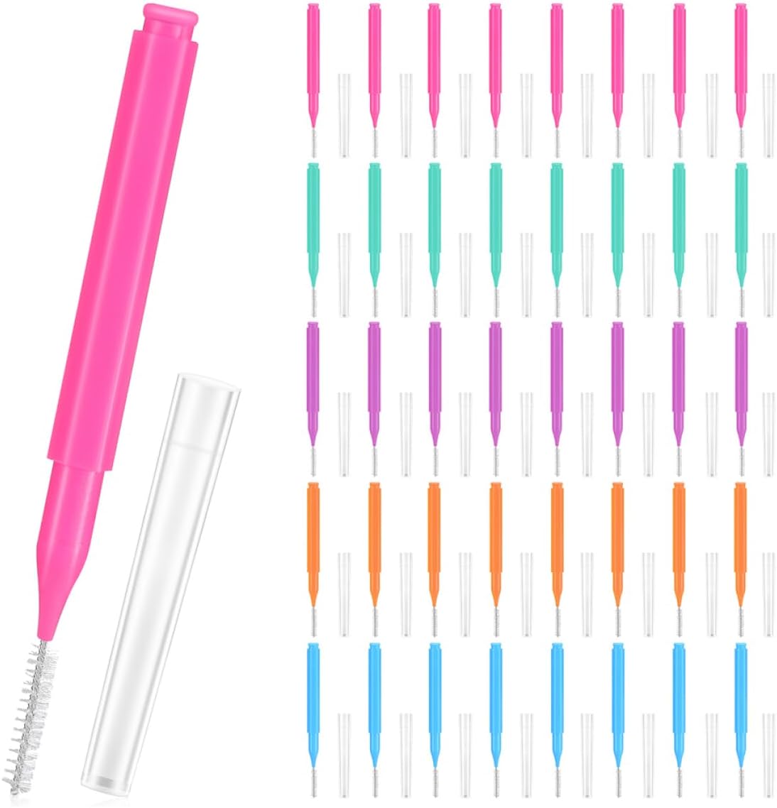 200pcs Interdental Cleaning Brush Ergonomic Care Tool for Essential Toothbrush for Oral Multi-Color