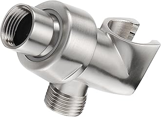 HammerHead ShowersAll Metal Handheld Head Holder - Brushed Nickel - Adjustable Wand Holder with Universal Wall Hook Bracket and Brass Pivot Ball - Hand Held Head Holder - Hose Holder