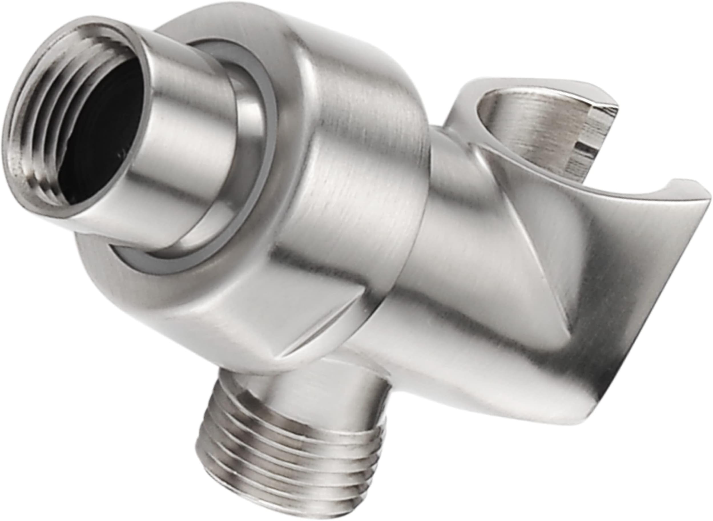HammerHead ShowersAll Metal Handheld Head Holder - Brushed Nickel - Adjustable Wand Holder with Universal Wall Hook Bracket and Brass Pivot Ball - Hand Held Head Holder - Hose Holder