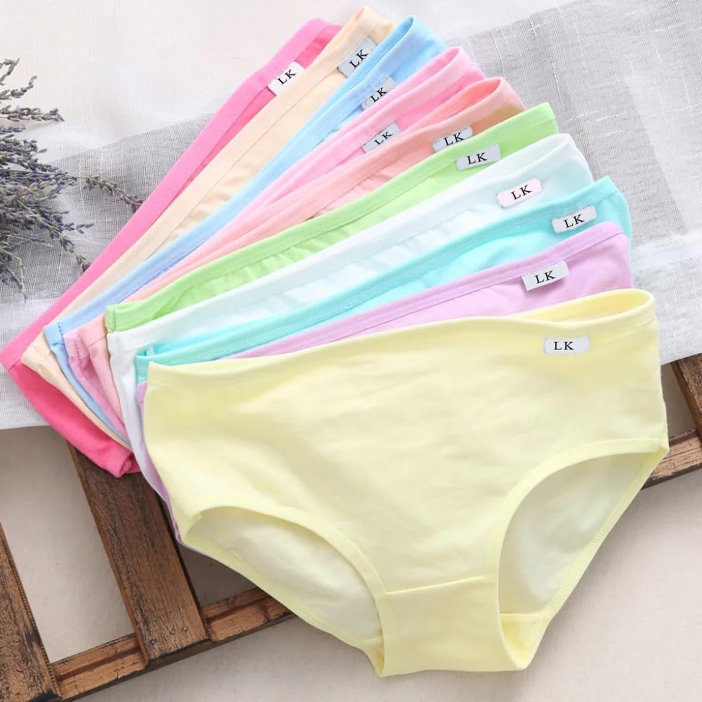LOURYN KOULYN® Imported Women's Candy (Pop) Color Brief/ 100% Super Soft Cotton Hipster Ladies Plain Bright Panty/Innerwear Inner Elastic Underwear Combo Pack (Colour May Very)-picture-35