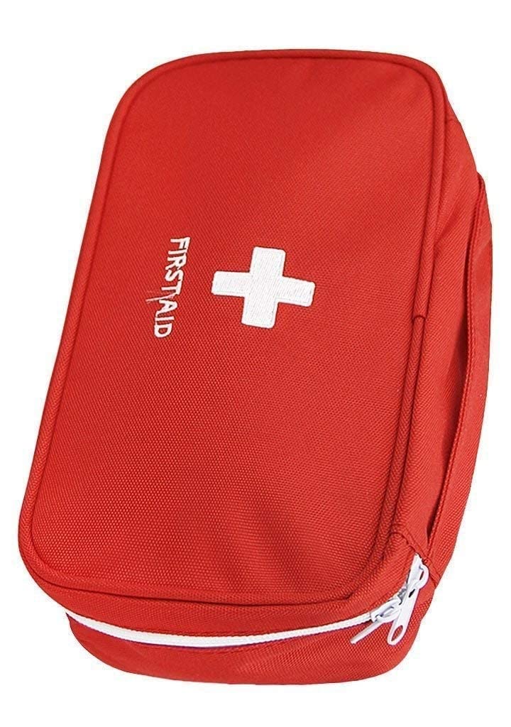 Sponsored Ad - Polyester Medroof Travel Medicine Pouch Emergency First Aid Kit Box Organizer With Medicine-Pocket Empty Bag For Travelling Car, Home, Office,Red
