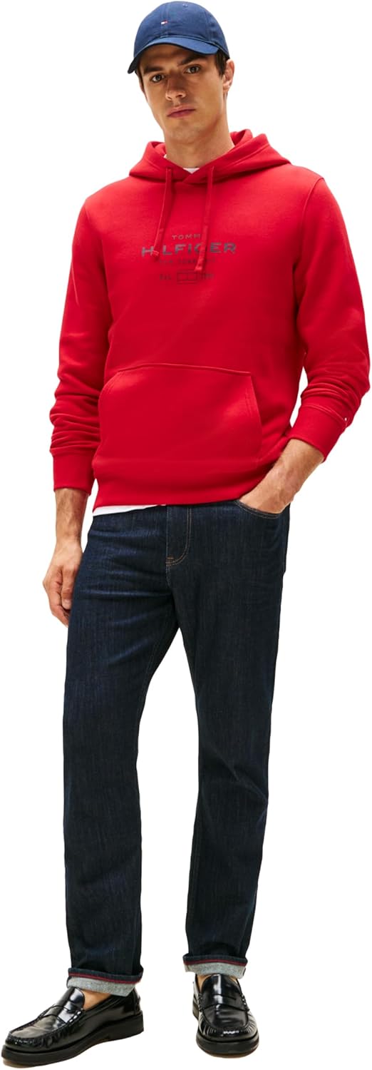 Tommy Hilfiger mens Medium Weight Hoodie With Signature Printed Graphic Logo - Image 3