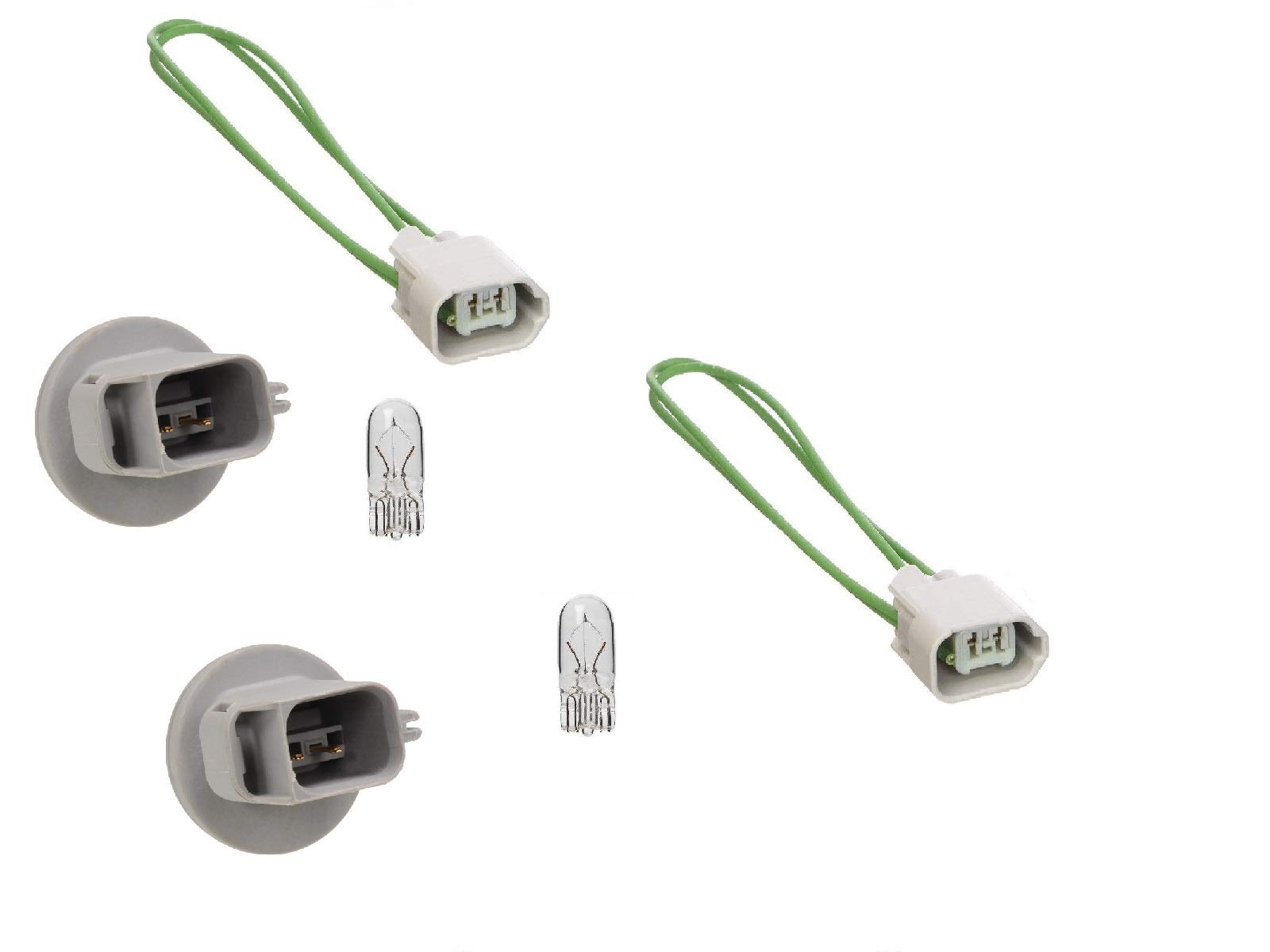 Michigan Motorsports Light Socket, Pigtail Connector and 921 Bulb Fitment for Ford Vehicle License Plate Taillight Brake Marker Reverse, WPT1460, (2)