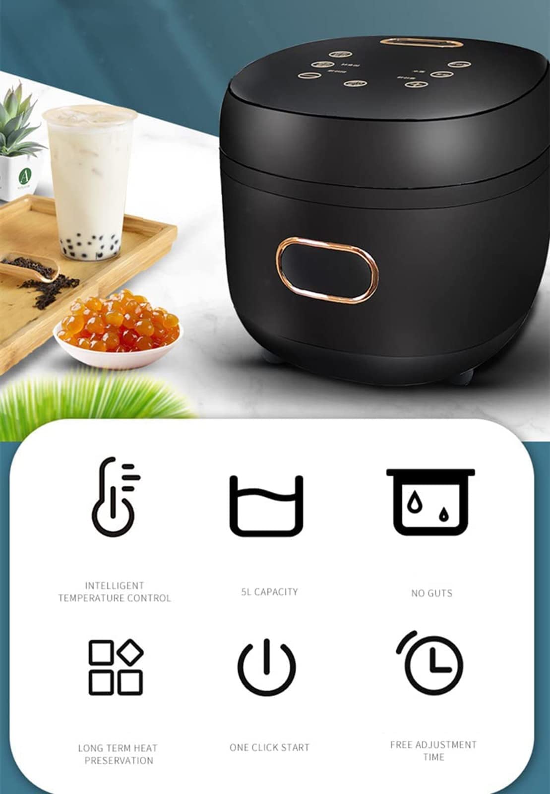 Boba Tea Machine Hijolla Commercial Boba Maker Machine - 5L Automatic ...