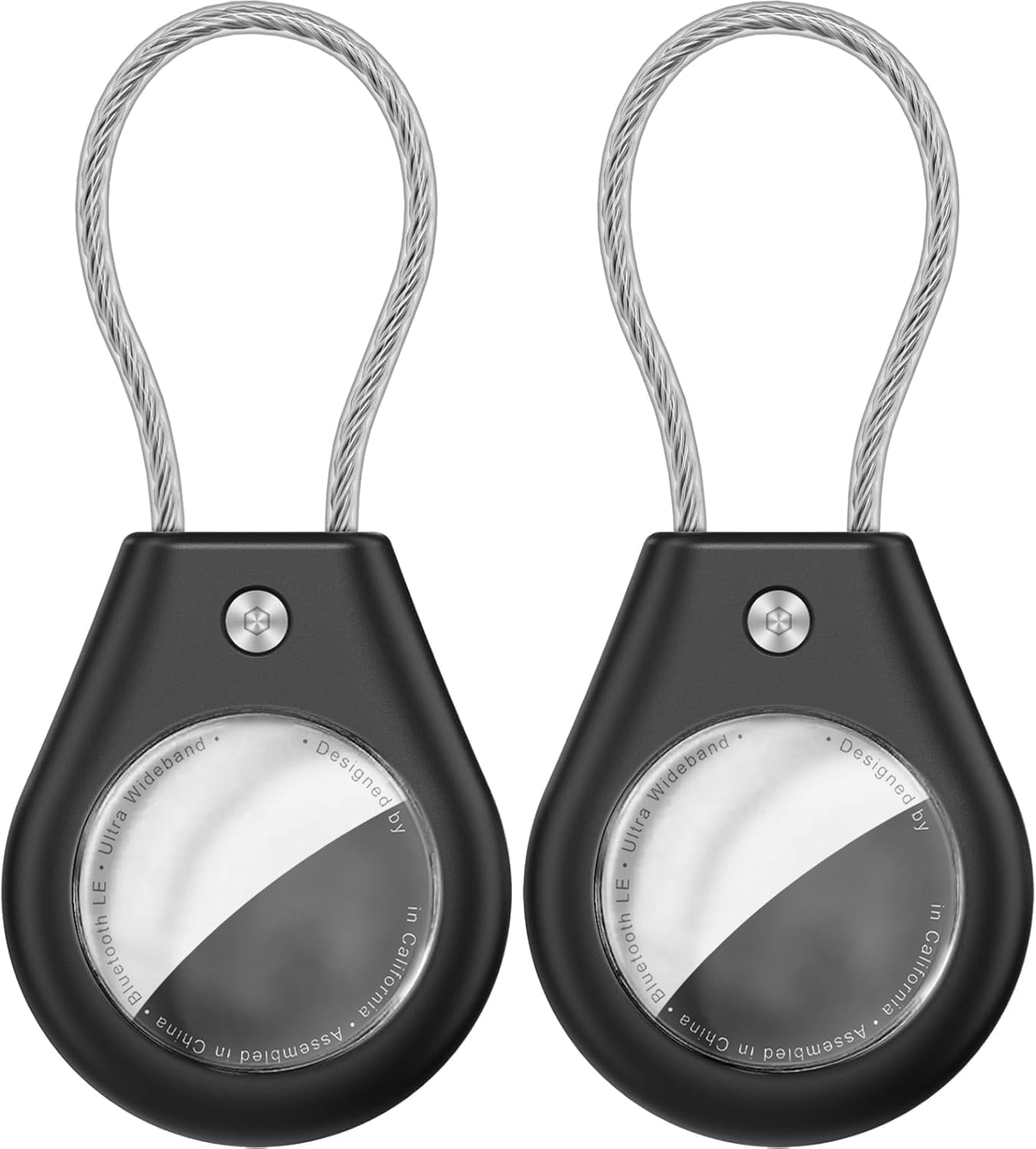 2 Pack Airtag Holder,Waterproof AirTag Case with Secure Lock, Airtags Keychain for Apple Airtag,Anti-Lost Protective Case Air tag Accessories for GPS