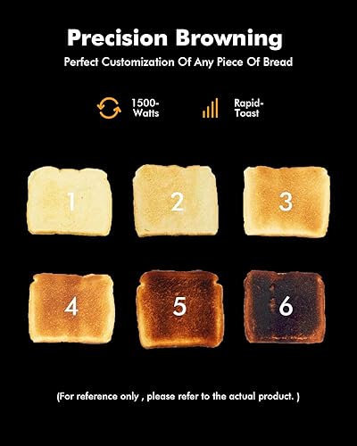 Miniatura 3 de Tostadora de 4 rebanadas, ranuras extra anchas, tostadoras retro de acero inoxidable Longdeem, 6 opciones de tostado, apagado automático y función