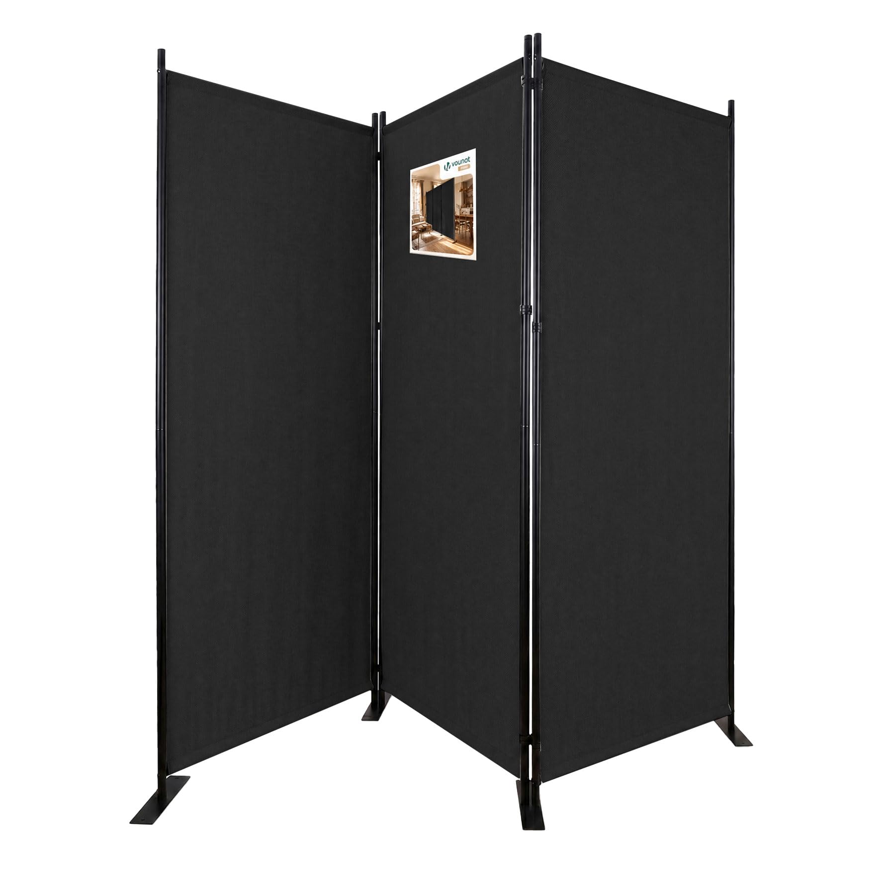vounot® Paravent Séparateur de Pièce 3 Panneaux Cloison de Séparation Autoportant Pliable Brise Vue pour Plus d’Intimité Salon Chambre Bureau 262 x 30 x 173 cm Anthracite