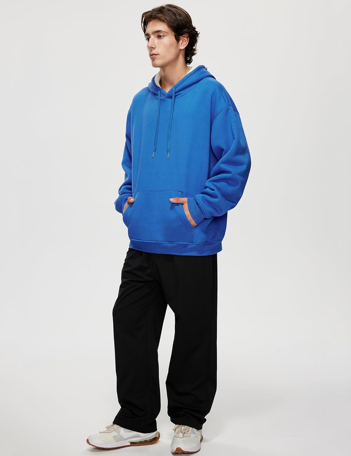 Mens Hoodies Sweatshirts Heavyweight Thick Oversized Hoodie Fleece Vintage Cotton Women Sweatshirt Plain Weighted - Image 3