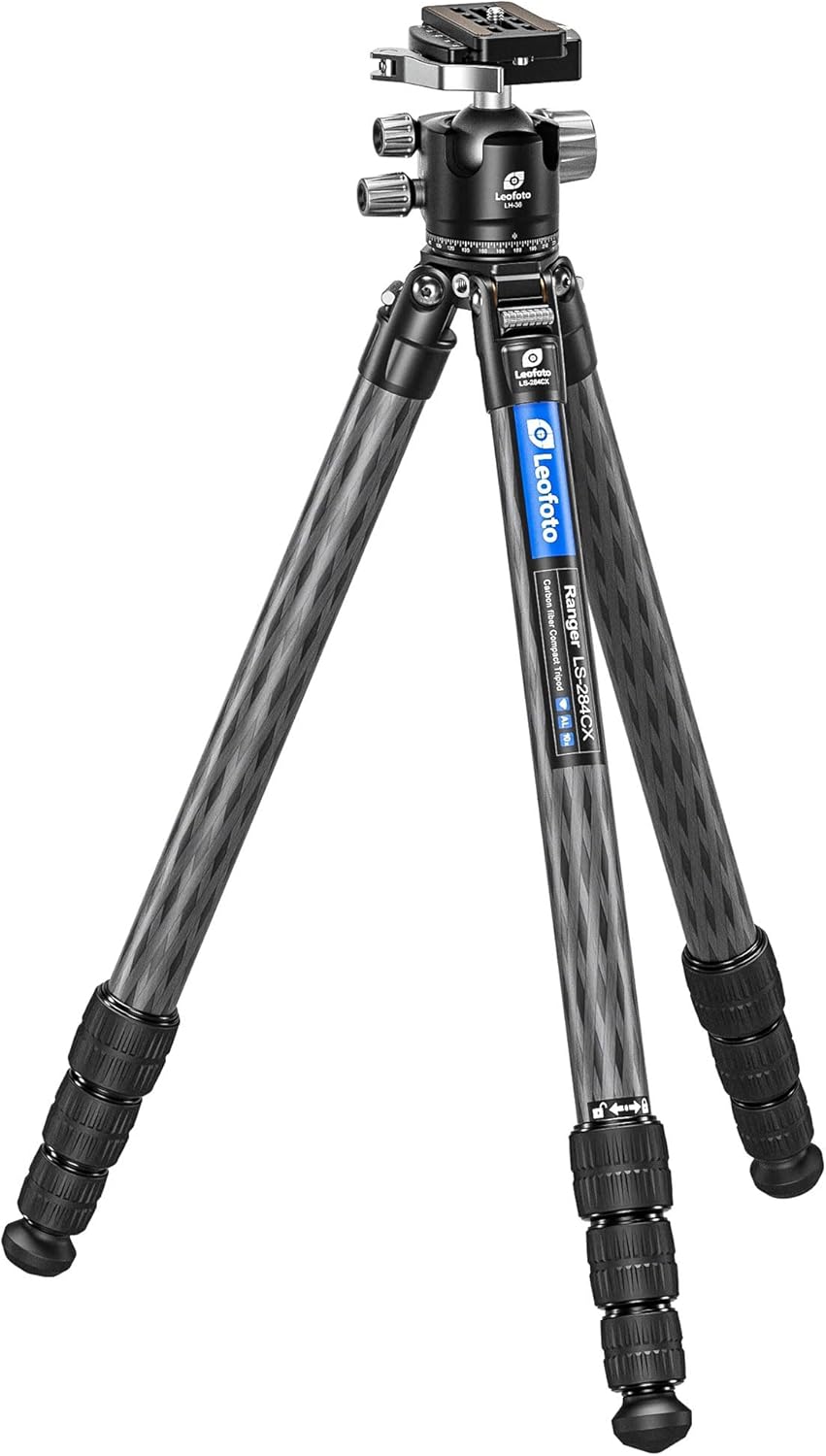 Leofoto LS-X Ranger LS-284 CX Carbon Fiber Tripod with DC-282 C Add-On Column & LH-36 LR Ball Head, Lightweight & Durable (LS-284CX-LH-36LR)