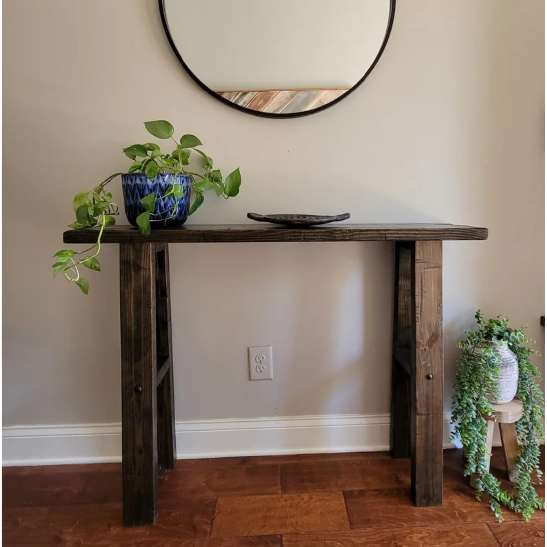 Wooden Expert 100cm Long Wooden Console Table for Living Room | Side Entrance Table for Home | Sheesham Wood, Coffee Color