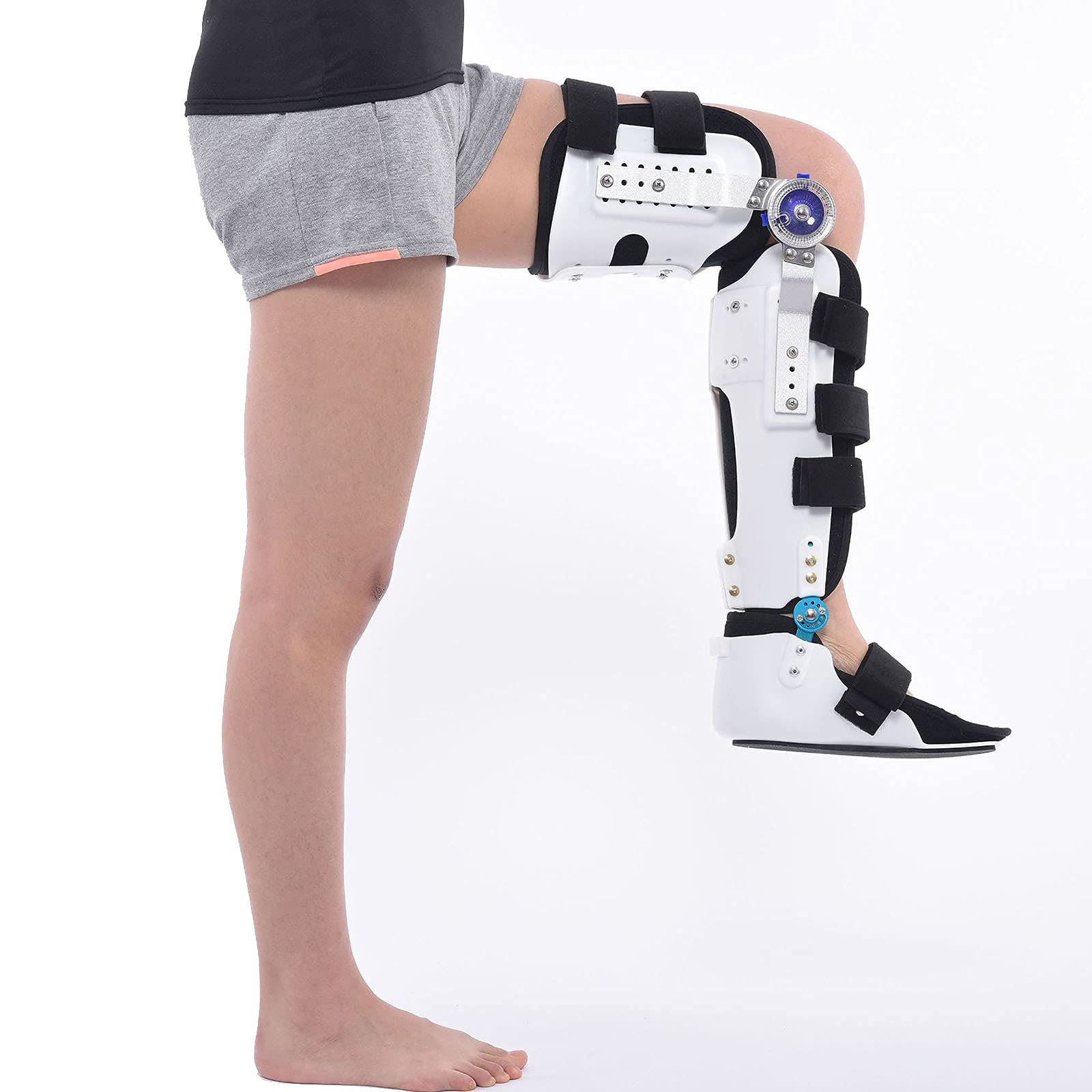 Orteza kolana z zawiasami, stabilizator kolana po operacji, regulowany stabilizator nogi, unieruchomienie po operacji zerwania łąkotki