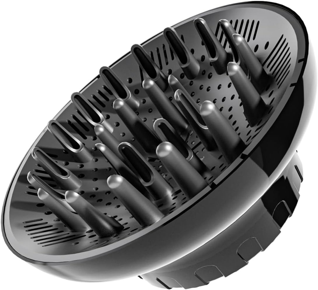 Hair Diffuser, Diffuser Attachment for Hair Dryer, Hair Diffuser for Curly Hair, Universal Diffuser for 1.5-2.5" Hair Blow Dryer Long Thick Curly Wavy Hair, Hair Attchment for Women, Black