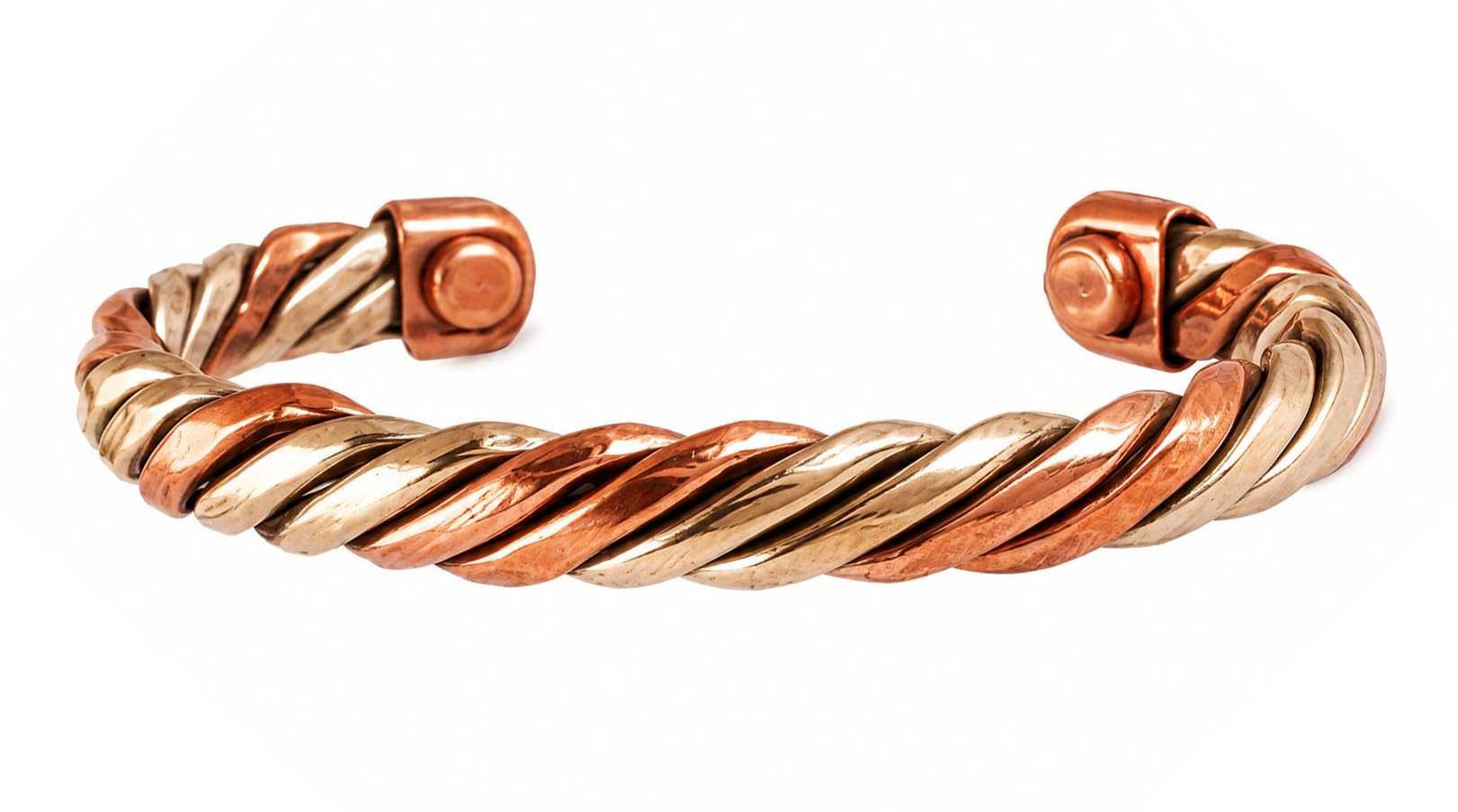 Touchstone Pure Copper Magnetic Bracelet, Twisted Rope, Two Tones