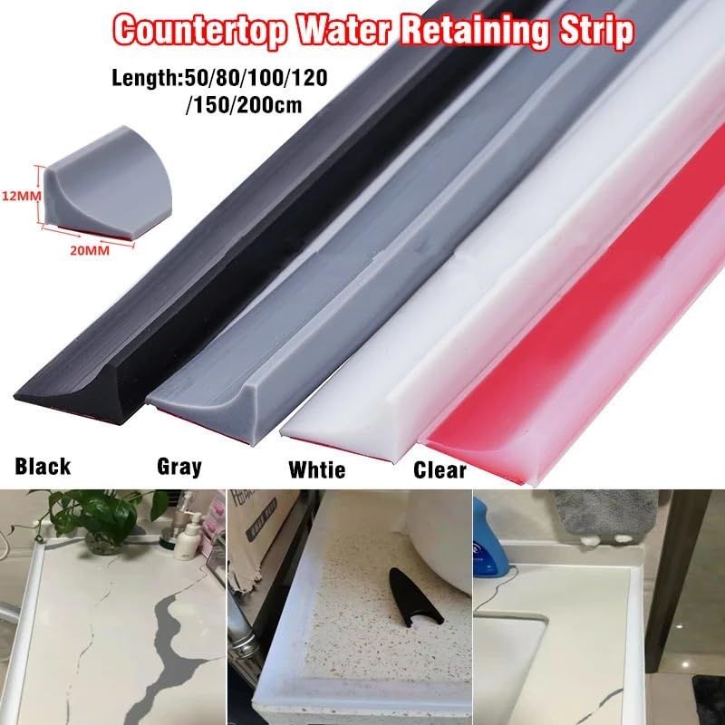 Schwallschutzleiste Dusche 1PC Silikon Wasser Stopper Blocker Nicht-Slip Trockenen Und Nassen Trennung Zimmer Boden Barriere(Gray,100cm)